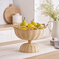 Bohemian stijl handgemaakte eco-vriendelijke rotan mand, rotan fruitmand, geschikt voor de keuken, eetkamer en woonkamer