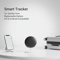 Pelacak GPS Kartu SIM Tanpa Berlangganan Anti Hilang Pelacak Mini Bulat Smart Tag Pelacakan Global Pencari Barang Koper Pelacak Aset