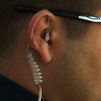 Kit Earpiece saluran tabung udara Walkie Talkie murah dengan Mic klip PTT pemandu keselamatan petugas keamanan Headset interkom khusus