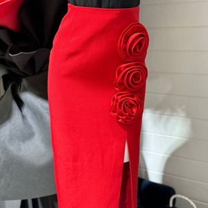Nouvelle jupe longue moulante à taille haute pour femme, sexy, fendue, à imprimé floral - Product Image 2