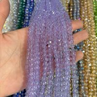 Perles en verre cristal artificiel irisées à facettes multiples de 6 mm, effet fleur, pour la fabrication de bracelets DIY et accessoires de bijoux