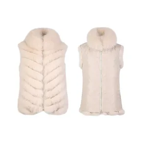 Jancoco Hot Sale Winter Pelz Gilet Reversible Echte Fox Pelz Weste Weste Frauen