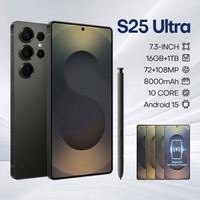 Téléphone portable 25 Pro Max 3 caméras Android pas cher 16 Go + 1 To Écran goutte d'eau 7,3 pouces Double emplacement pour carte Téléphones portables Smartphones