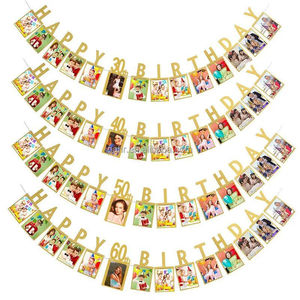 Bannière Joyeux Anniversaire 1er, 2ème, 16ème, 18ème, 21ème, 30ème, 40ème, 50ème, 60ème Anniversaire, Accessoire Photo, Décorations et Fournitures en Papier, Marque OEM - Product Image 2