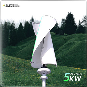 Generador Eólico de Eje Vertical Elege para Montaje en Techo Residencial, 1kw 5kw 12V 24V 48V, Fibra de Vidrio/Fibra de Carbono, Certificado CE/ISO - Product Image 1