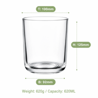Bougeoir en verre lourd transparent de type Hurricane en verre sodocalcique pour salon et décoration de centre de table de mariage
