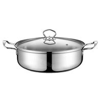 Juego de ollas de acero inoxidable al por mayor, antiadherente, con tapa de vidrio, para cocina diaria en el hogar, pedido a granel