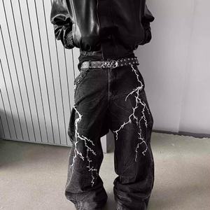 Pantalones Casuales de Mezclilla de Algodón de Alta Calidad para Hombre, Estilo Urbano, Diseño Retro Desgastado, Proceso de Lavado Oscuro, Tendencia Líder - Product Image 2