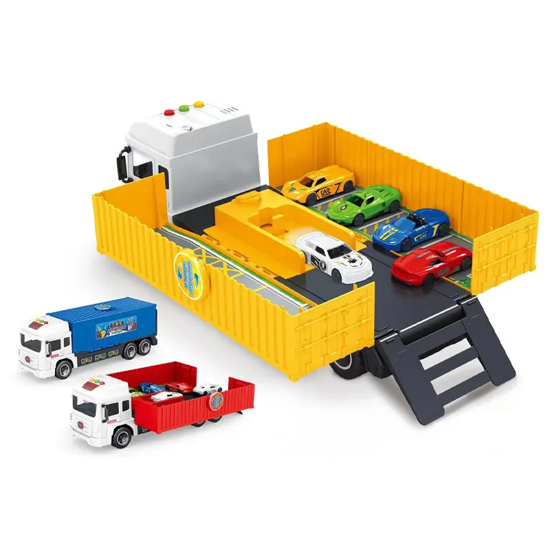 Friction camion tir catapulte jeux de voiture pour enfants garçons jouet avec 8pcs voitures