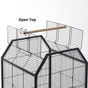 Çok fonksiyonlu kuş kafesi büyük kuş papağan kalınlaşmış Metal kolay temiz kuş üreme kafesi interaktif ışıklık üst çatı ile - Product Image 6