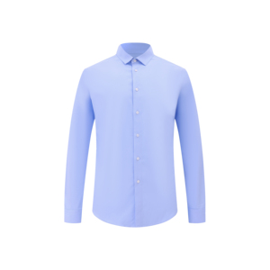 <span class=keywords><strong>Camicia</strong></span> da Uomo Azzurra per Business con Colletto Classico, Doppio Polsino, Bottoni Abbinati e Logo Sottile in Rilievo |   Dirigente Formale - Product Image 1