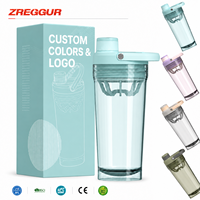 Özel 24oz Sızdırmaz Shaker Şişesi Tritan Protein Shaker Bardağı Yeniden Kullanılabilir Spor Su Şişesi Kulplu Spor Salonu Fitness Toptan Satış