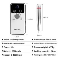 Machine à percer les ongles électrique 45000 tr/min, rechargeable par Type-C, appareil de polissage des ongles, soin personnel de beauté, petit appareil ménager