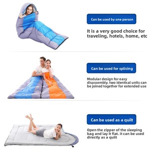 Sac de couchage enveloppant pour adulte, portable, anti-salissure, chaud, rembourré de duvet, <span class=keywords><strong>en</strong></span> polyester, pour le camping et les voyages - Product Image 2