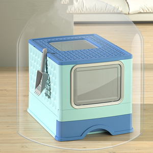 Bac à litière pour <span class=keywords><strong>chat</strong></span> fermé avec contrôle des odeurs, <span class=keywords><strong>maison</strong></span> privée, grande toilette pour animaux de compagnie à capuche pour chats et chatons, facile à nettoyer, anti-odeurs - Product Image 3