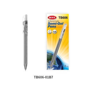 Stylo semi-<span class=keywords><strong>gel</strong></span> BEIFA TB606 0,5 mm à pointe ST, <span class=keywords><strong>action</strong></span> latérale, 3 couleurs d'encre, écriture fluide, séchage rapide, prix d'usine, personnalisable - Product Image 4
