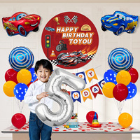 Mini voiture thème scène anniversaire ballon pour 3 ans garçon 2 ans fête fournitures décorations rituel accessoires Graduation décor