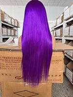 Wig Bob lurus rambut Brasil HARGA TERBAIK DI biru merah muda merah Multi Warna tanpa lem untuk renda Frontal