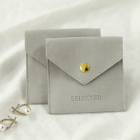 Pochette à bijoux en microfibre de daim personnalisée, écologique et luxueuse, pochette à bijoux en velours sur mesure, pochette à bijoux à rabat, sac cadeau