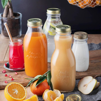 Bocal en verre et bouteille à boire 13,5 oz. Bouchon en métal doré réutilisable pour sérigraphie
