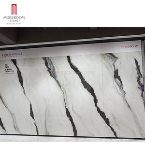 Dalles de carrelage grand format en marbre blanc Panda, pierre de porcelaine, modernes et classiques, antidérapantes, pour <span class=keywords><strong>intérieur</strong></span>, avec accents en <span class=keywords><strong>brique</strong></span> réfractaire et isolation thermique - Product Image 2