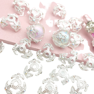 ANTAISEN 51247 925 Silver Plated Star Butterfly Flower Holders Alloy Spacer Bead Cap Perforated Beads <b>Cartoon</b> DIY Jewelry Buckle - Product Image 1