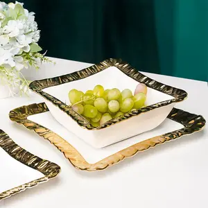 Plated Phnom Penh Fruit Plate Dried Fruit Plate Bowl Candy Pastry Ceramic Plate Bowl