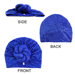 Al por mayor, nuevos pañuelos para la cabeza unisex Aso Oke, turbantes de <span class=keywords><strong>moda</strong></span> con lentejuelas brillantes, turbantes de lujo nigerianos africanos para mujer, para exteriores. - Product Image 3