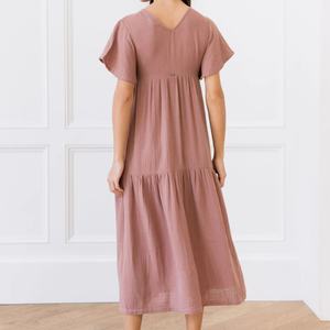 Vestido de Playa Casual de Verano para Mujer, Ligero, 100% Algodón, con Bordado Floral y Encaje Calado, Estilo Boardwalk Breeze - Product Image 2