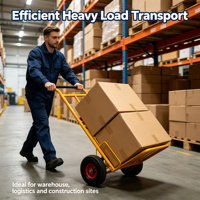 Chariot de transport pliable multi-usages robuste pour pousser et tirer des marchandises, avec une construction en acier robuste