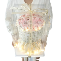 2025 Personnalisé Saint-Valentin Noël 19 Fleurs stabilisées Réalistes Faites à la main Cadeaux d'anniversaire Bouquets Orchidées Glace Pilée pour