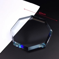 Presse-papiers en cristal K9 transparent, forme octogonale, ronde, ovale, à facettes, pour décoration de bureau, souvenir