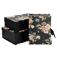 Boîte cadeau magnétique en carton rigide pliable, personnalisée, de luxe, recyclable, pour la Saint-Valentin, mariage, avec ruban
