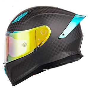 クールライドトレジャー 高級カーボンファイバー フルフェイス オートバイヘルメット ダブルDバックル 新型 K30-765-810 ブラックミラー オールシーズン - Product Image 4