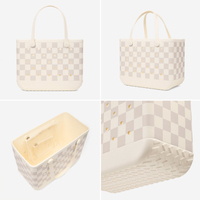 Sac de plage ouvert portable en silicone EVA, grande capacité, imperméable, lavable, durable, pour femmes, voyage, piscine, extérieur, été, sac fourre-tout