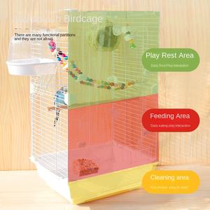 JF şeffaf demir kuş kafesi büyük çelik kaplan cilt Villa süs kuş kafesi papağan köpekler için demir düğmesi ile - Product Image 2