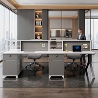 Bureau de direction en bois massif de haute qualité 2026, bureau de direction moderne en MDF, table de travail pour 2 personnes