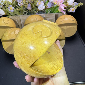 Scultura Artigianale in Giada Gialla Naturale <span class=keywords><strong>di</strong></span> Alta Qualità a Forma <span class=keywords><strong>di</strong></span> <span class=keywords><strong>Pac</strong></span>-<span class=keywords><strong>Man</strong></span>, Pietra Curativa per Regali Familiari - Product Image 3