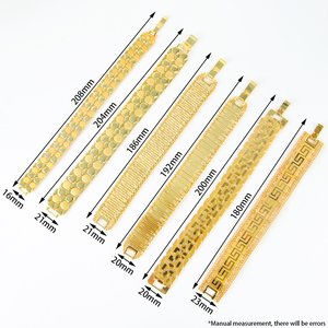 Pulseras Planas de Lujo Estilo Dubai, Personalizadas, Chapadas en Oro de 21k, para Mujeres y Hombres, Joyería para Regalo de Boda o Fiesta - Product Image 6