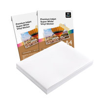 Hojas de Etiquetas de PP Blancas Brillantes, Resistentes al Agua, Ecológicas, de Acrílico Removible de 100 micras para Impresoras de Inyección de Tinta, Papel para Calcomanías de Vinilo
