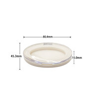 Palette de fards à paupières ovale vide en plastique ABS transparent blanc avec revêtement UV, portable, personnalisable, pour fards à paupières et blush, outils de maquillage cosmétique