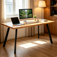Table à manger convertible moderne nordique en gros d'usine avec pieds en métal et plateau en bois massif pour la maison, le café et le restaurant