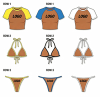 Service de conception d'impression personnalisée – Ensemble 3 pièces pour femme en polyester/nylon uni, débardeur, bas échancré respirant et amovible