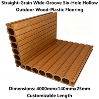 Planches de terrasse WPC écologiques pour extérieur, rainurées à 6 cavités, grain droit, large rainure 140mmx25mm, étanches, longueur et couleur personnalisables, pour jardin, vente en gros