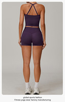 Ensemble de vêtements de sport pour femmes avec logo personnalisé, 2 pièces, manches longues, spandex extensible 4 directions, leggings taille haute, vêtements de fitness, ensemble de yoga