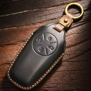 Funda para Llaves de Cuero Vacuno de Primera Capa, Apta para Chery Star Era ET, Llavero de Cuero Genuino Hecho a Mano - Product Image 1