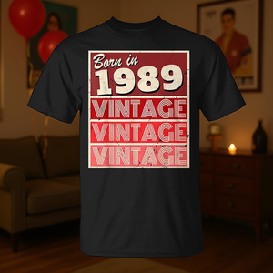 T-shirt d'anniversaire vintage Born In 1989 pour hommes et femmes, idée cadeau unisexe - Product Image 3