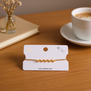 Brazalete de Acero Inoxidable Estilo W, Chapado en Oro, Geométrico, Unisex, Joyería de Moda - Product Image 3