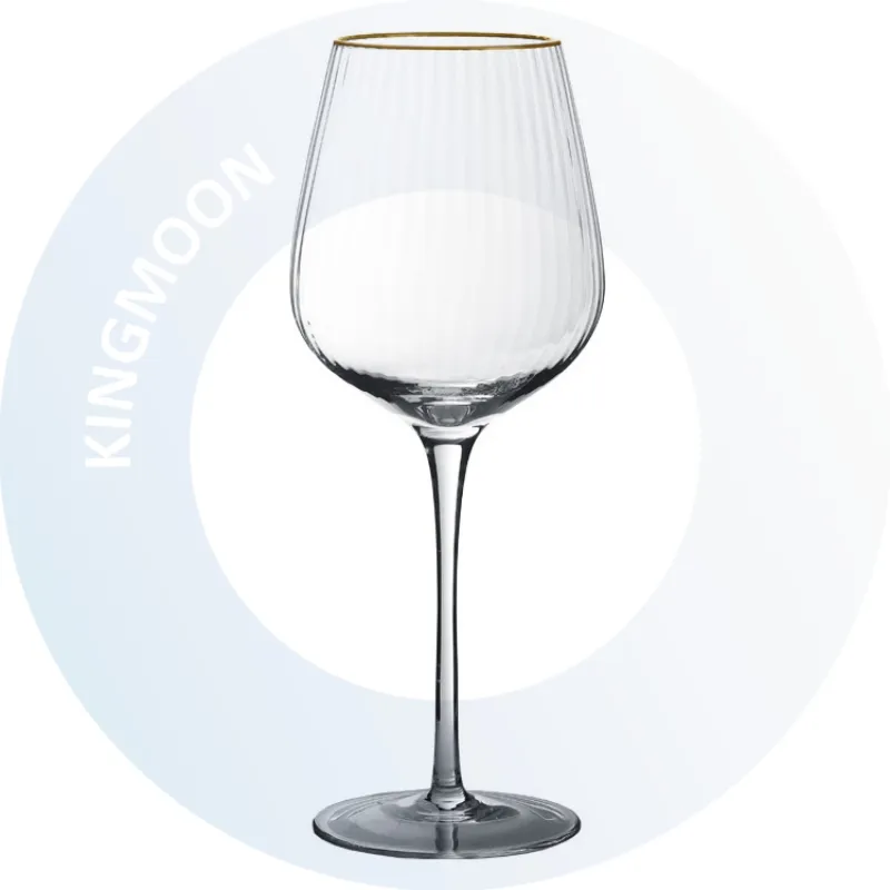 Low Price Sale Light Luxury Stemless Whiskey Champagne Wine Glass Cup with Golden Rim