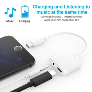 USB 3,1 Type-C 2 в 1, 3,5 мм, аудио разъем для наушников, адаптер, оплетка, экранирующий пластиковый зарядный кабель, чип DAC для мобильного телефона - Product Image 6